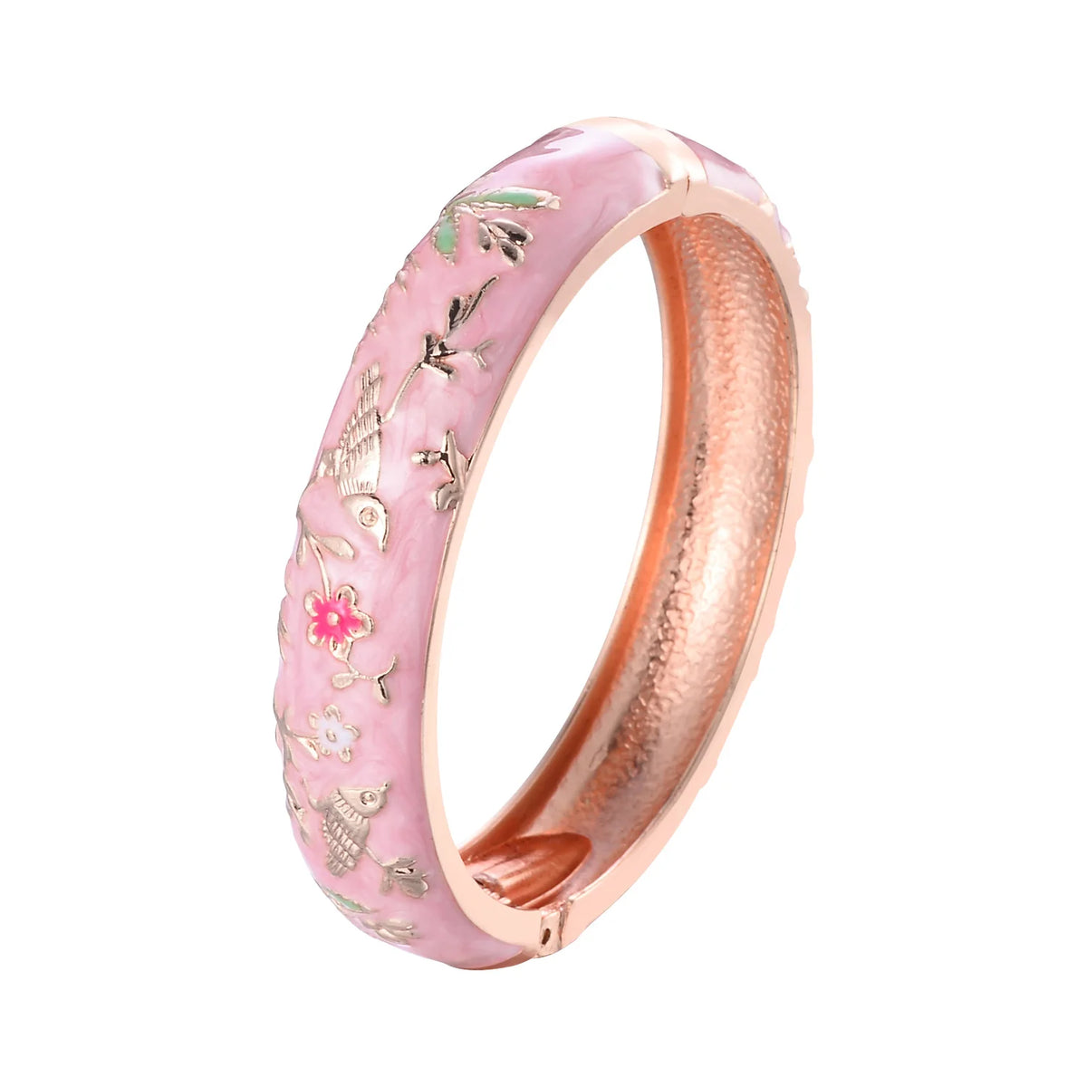 Daili Vintage - Style Pink Enamel Bangle Fashion Bangle Custom Bracelets Jewelry Women MegaBDM