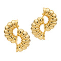 18K Gold Plated Brass Jewelry Hollow Big Chunky Earrings Twist Shape Ear Stud for Women Accessories Earrings E241537