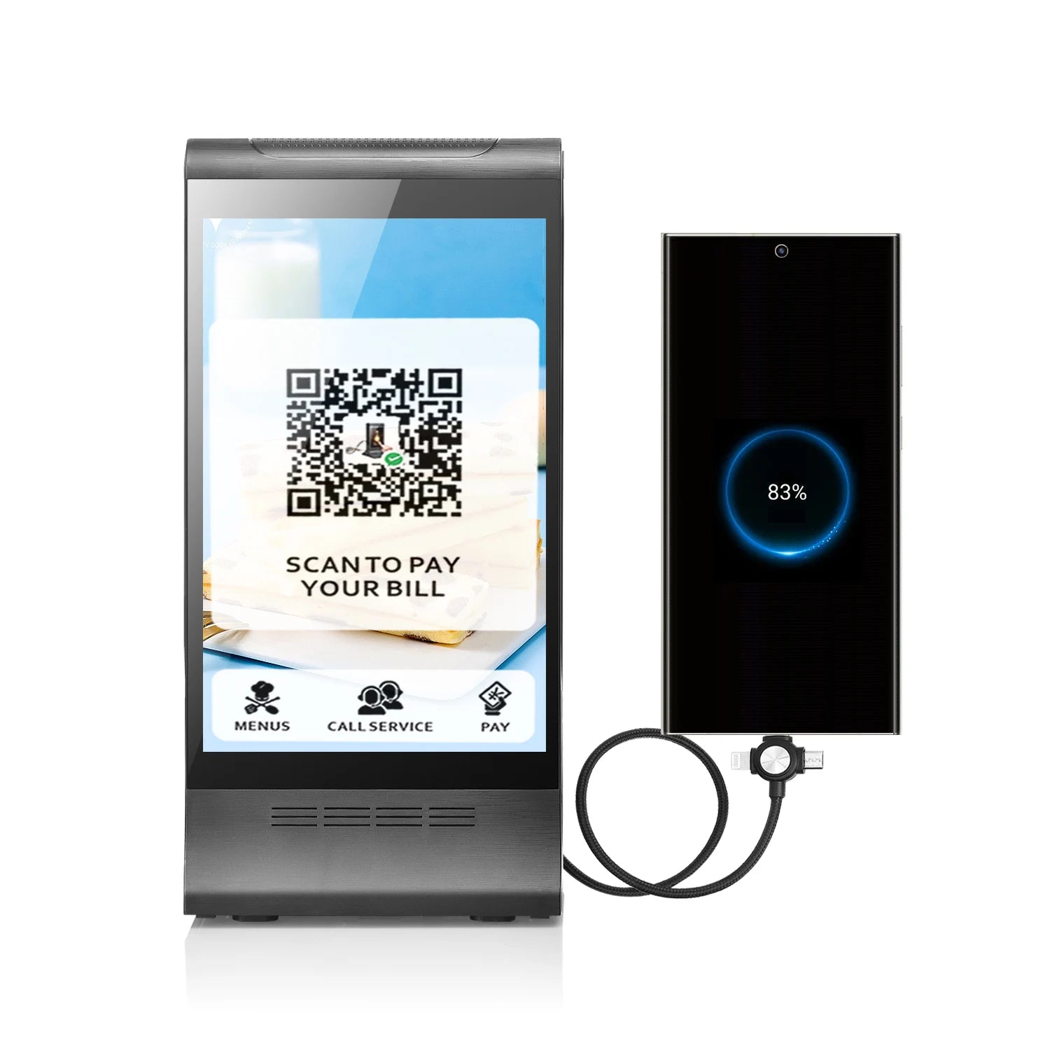 New 23200mAh Battery Powered Android Double Sides 8 Inch LCD Touch Screen Order Call Kiosk Digital Signage and Displays