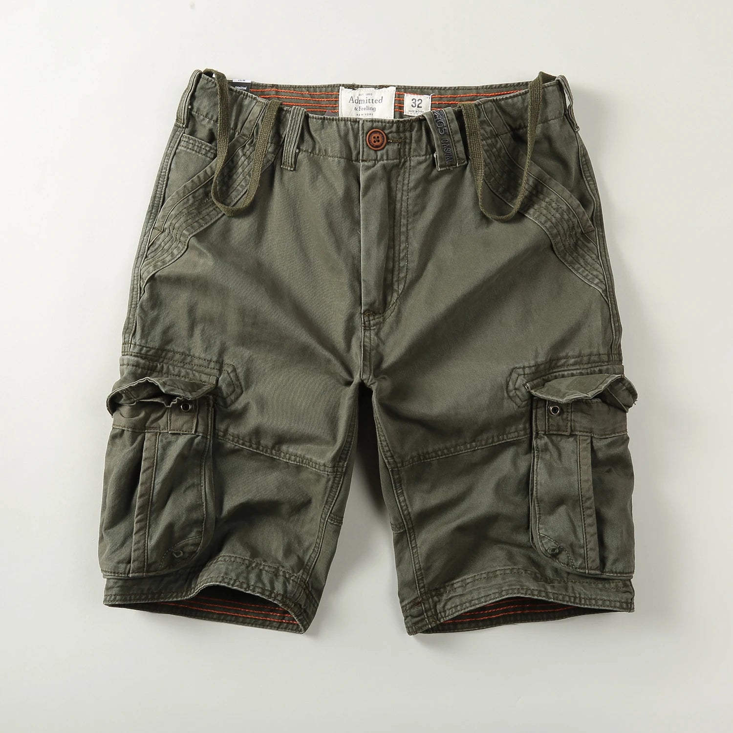 Men's Casual Mid Trendy Korean Shorts Five-Point Camouflage 100% Cotton Elastic Breathable Windproof 300g Cargo Eco-Friendly