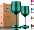 Green Christmas Stainless Steel Wine Glasses Reusable & Unbreakable 18oz Capacity for Christmas Party & Birthday