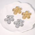 BM Wholesale Waterproof Stainless Steel Big Flower Women Stud Earrings