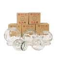 Glass Fire Jars Thick Glass Cupping Set 4 Sizes Vacuum Cupping Glass Fire Cupping Jars with Finger Grips Body Massager