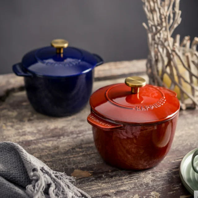 OEM Customized Cast Iron Enamel Casserole Cookware Soup Stock Cooking Pot for Home Use MegaBDM