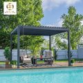 Fashionable Custom Aluminum Louvered Pergola Kit-Durable Motorized Electric Pergola for Balcony Eco-Friendly Luxury Modern