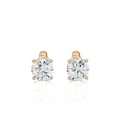 14K Gold Plated Lab Grown Filled Brilliant Cut Classic IGI Certified Single Diamond Stud Earrings Rose Gold Color Women's India