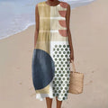 2025 Summer New Style Sleeveless Casual Printed Temperament Dress a Fresh Casual and Comfortable Dress