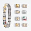 Popular Italian Charms Bulk Non Tarnish Stainless Steel 18 Gold Plated With Diamond Star love Italian Charm Bracelet