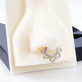 TOPOSH Children's Zircon Crescent Moon Dangle Earring Internally Threaded Labret Design Star Charm Titanium Cartilage Helix Use