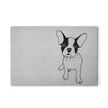 Made In Germany - Home Decor Canvas Picture Dog Stone Wall - Wall Mural In Black And White - Canvas Picture On Stretcher Frame