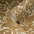 Germany Made Modern Luxury Velvet Flock Damask Gold Cream Brown Non Woven Wash-Resistant Wallpaper Rolls Kitchen Bathroom