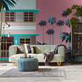 Germany Made Photo Wallpaper Murals Florida Blue Pink Brown Non Woven Vinyl Wall Mural Palms Hotel Scenic Bedroom Hospital Mall