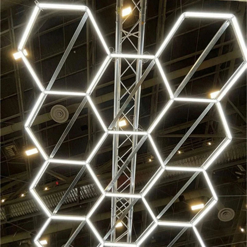 High-Safety 6500K Hexagonal COB LED Light Aluminum Frame Honeycomb LED Ceiling Lights for Workshop Application