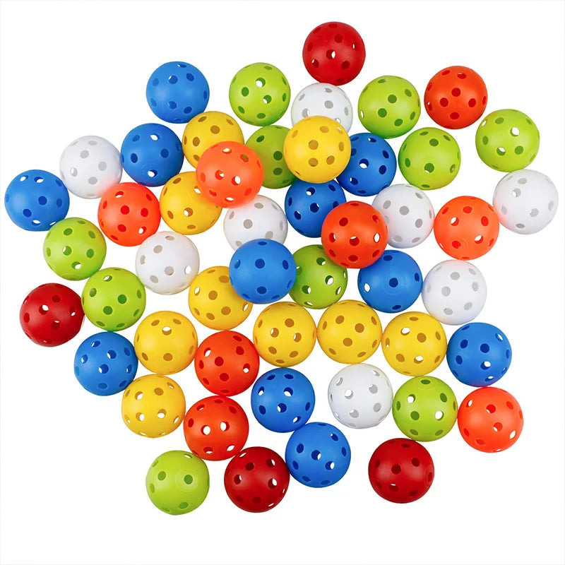 Colorful PE Hard Plastic Airflow Hollow for Golf Practice Training Balls 42mm 4-4.5g