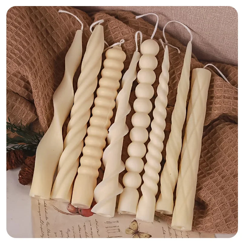 Wholesale OEM Factory DIY Creative Long Stem Rotating Scented Candle Silicone Mold Church Candle Making Supplies