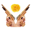 2 Pcs Wooden Rubber Band Gun Quality Wood & Handmade Kids Outdoor Toy 9 Inches Length