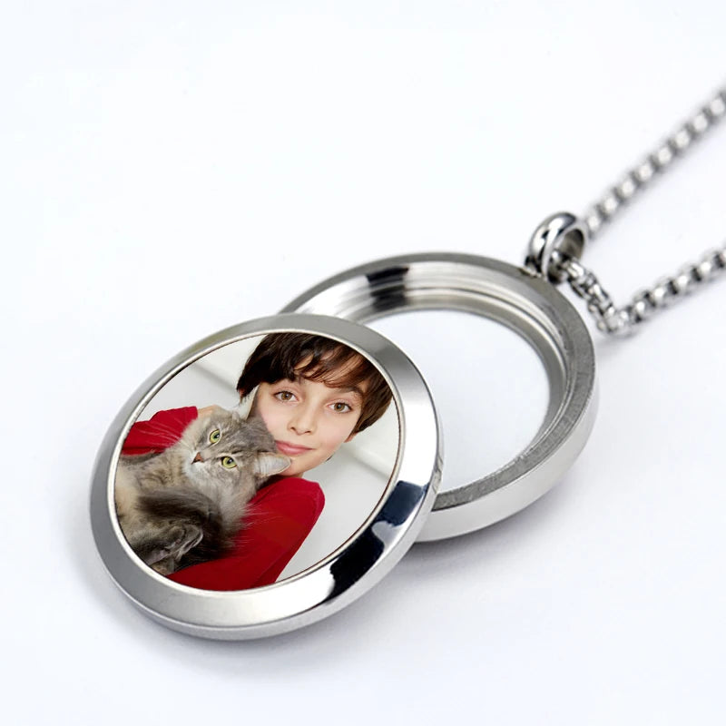Cute Titanium Pendants Charms Necklace with Pet Jesus Mother of God Angel Tree of Life Pattern
