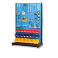 Factory Direct Metal Pegboard Display Rack Movable Storage Stand with Hooks