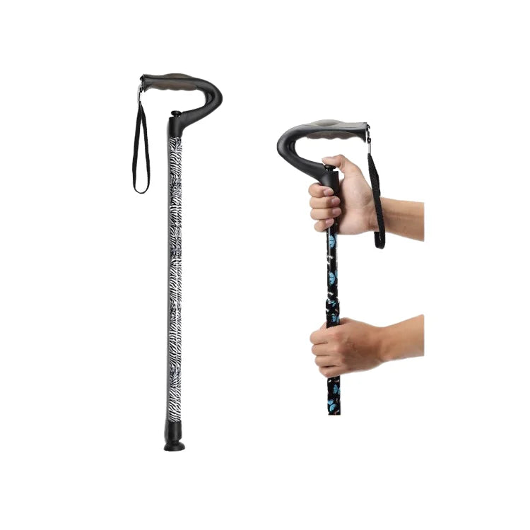 OEM Designed One Push Button Walking Cane Stick Retractable Telescopic Crutches for Old People
