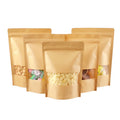 MU Candy Windows Food Bag Kraft Paper Bag Ziplock Resealable Stand up Kraft Ziplock Food Packing