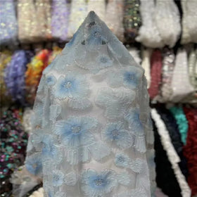 Woman Dress Fabric Crystal Bridal Colorful Luxury Embroidery Beads Wedding Lace Beading Fabric for Party Evening Dress