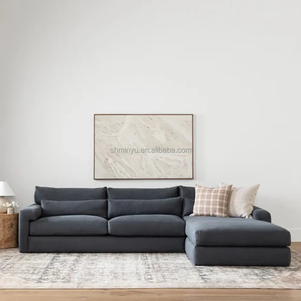 Luxury Modular Sofa Set New Design Indoor Living Room Furniture Velvet Fabric Wooden Frame Modern Accent Chaise Sectional Sofa