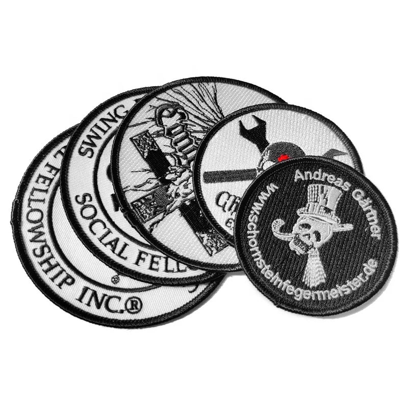 Factory Customized Eco-Friendly Iron-On Heart & Round Embroidery Patches for Hats & Apparel-Stick on Applique