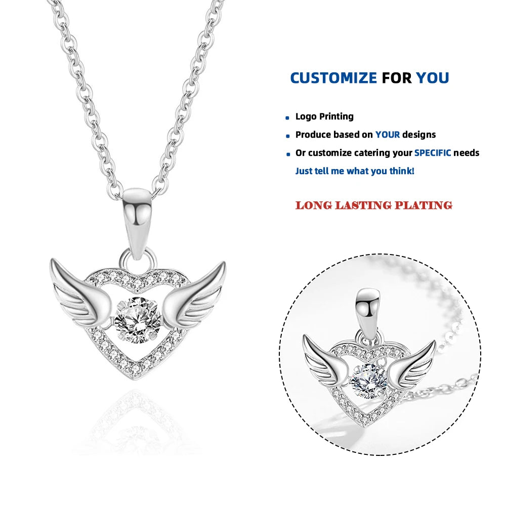 D386 Heart Necklace Gift for Women Sparkling Gift for Her Heart Pendant for Girls 925 Sterling Silver Necklace for Anniversary