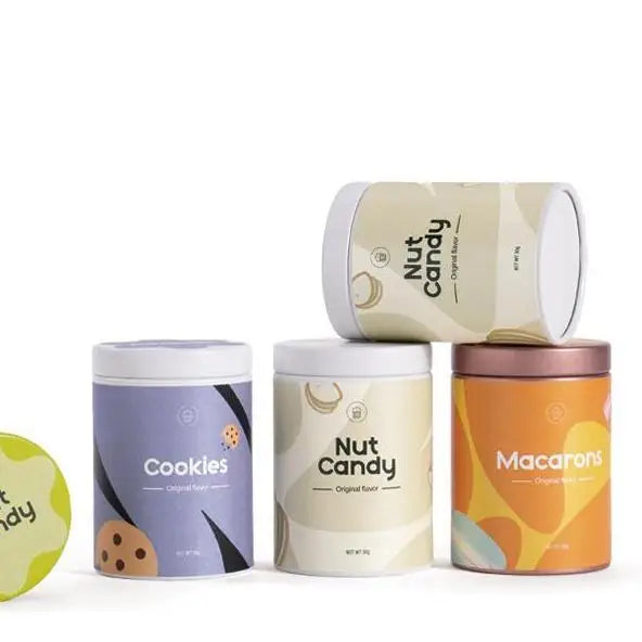 Tianhui Mini Tins Round Small Metal Cans Snack Gift Pack for Nut Candy Cookies Storage