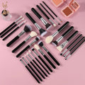 DAHUI 2024 Classic Black Silver Private Label 40pcs Brushes Set Makeup Best Quality Powder Blush Eye Shadow Brushes Set