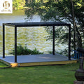 Commercial Outdoor Aluminum Motorized Bioclimatic Louvered Pergola Eco-Friendly Waterproof Design for Balcony Modern Luxury