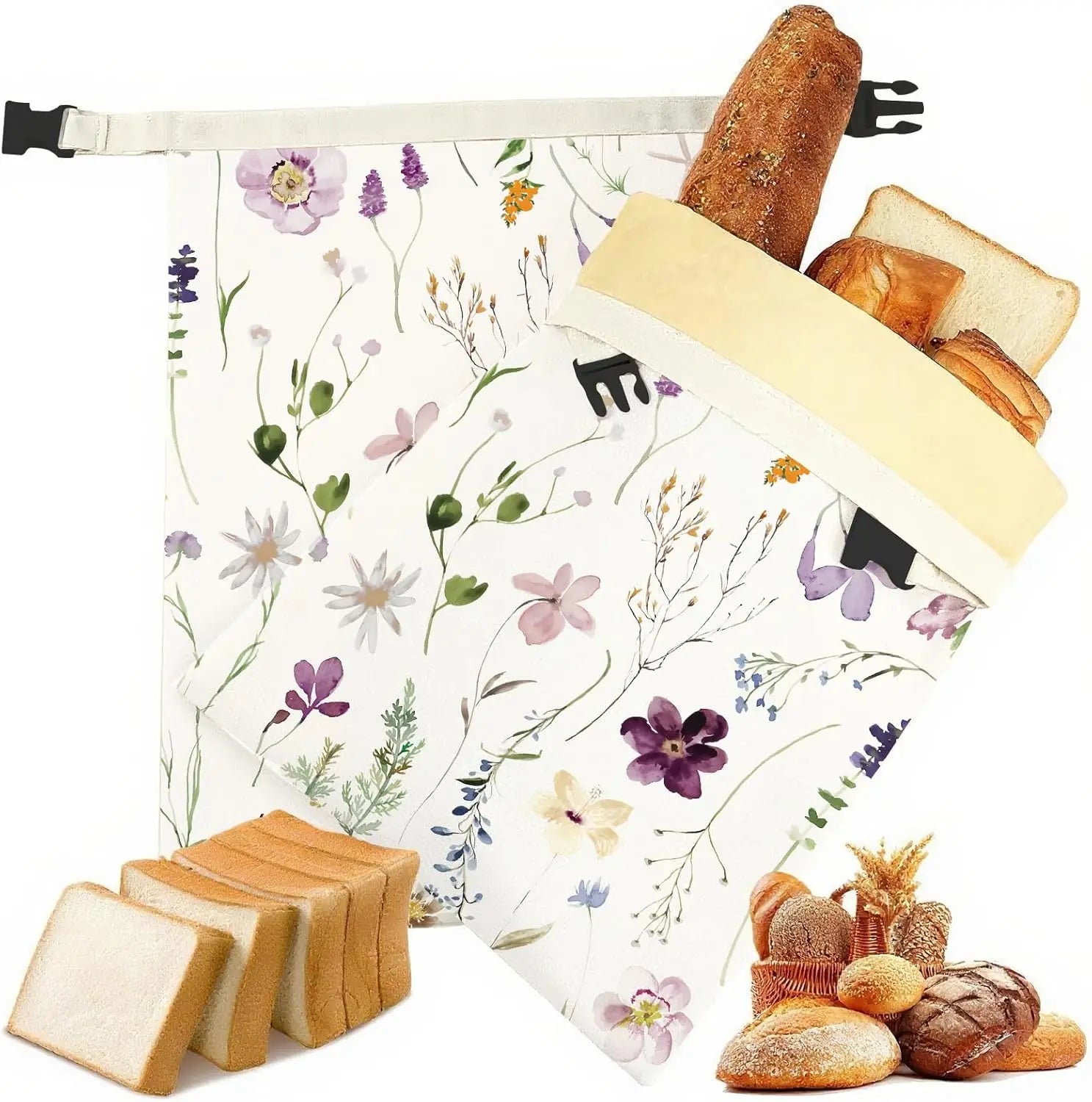 Reusable Beeswax Bread Bags for Homemade Sourdough Bread - 2PCS Large 17x13 Inch (43x33 Cm) Cotton Freezer Storage Bags