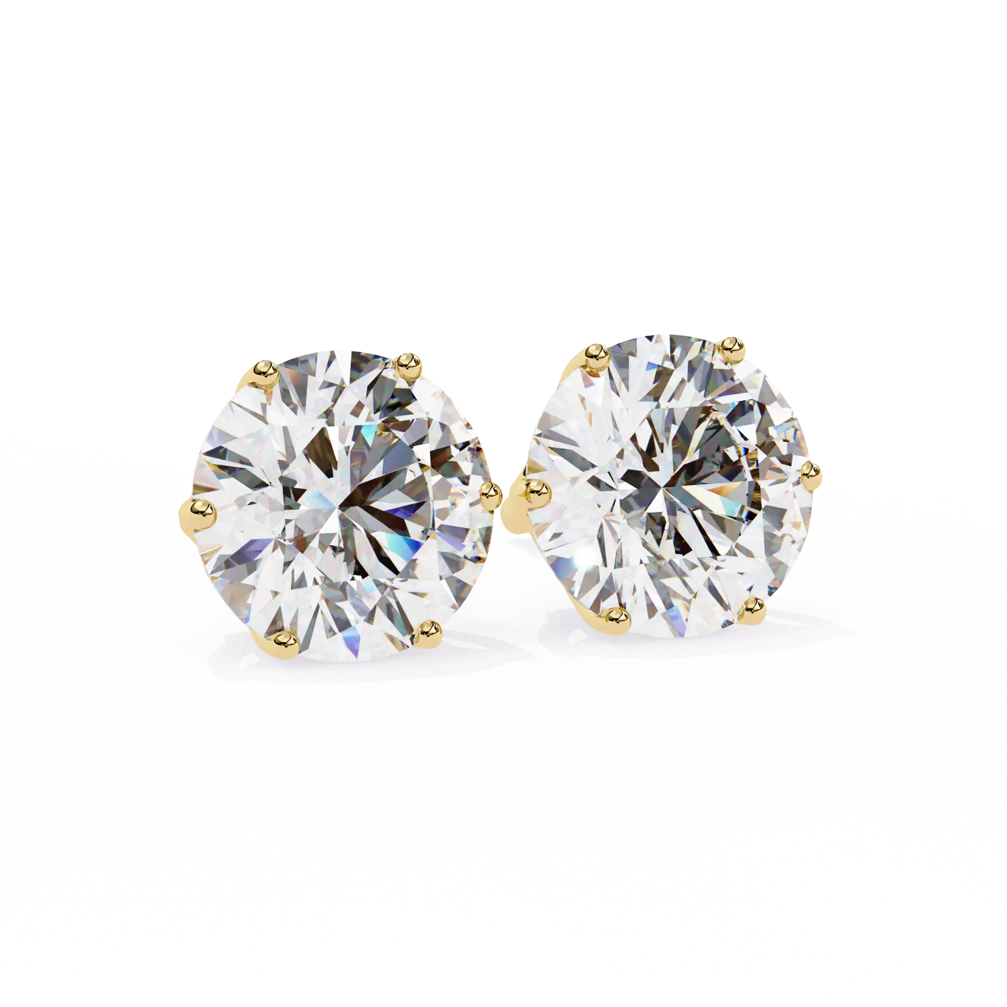 Igi for Certified HPHT CVD Vvs Lab Grown Diamond 14k Gold Plated Brilliant Cut Color E Trendy Women's Earrings Studs 1-3 Ct