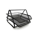 Office Supplies Metal Wire Mesh Three-Tier File Rack with Document Tray Storage Rack