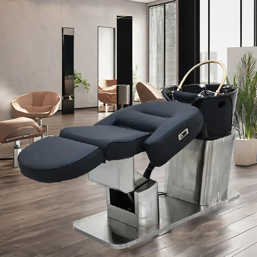 2026 Hair Salon Shampoo Basin Head Spa Chair Adjustable Height Metal Shampoo Chair Luxury Salon Shampoo Chair