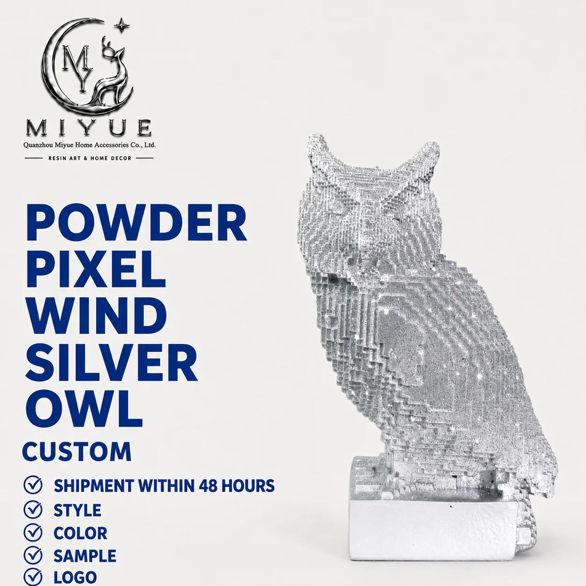 Light Luxury Animal Owl Resin Ornament Eco-friendly Airbrushed Exquisite Decals Home Living Room Desktop High-end Decoration MegaBDM