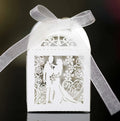 JUXINDA Luxury Valentine's Day Hollowed-out Thank-you Candy Box Wedding Favor Ribbon Candy Box in Stock.