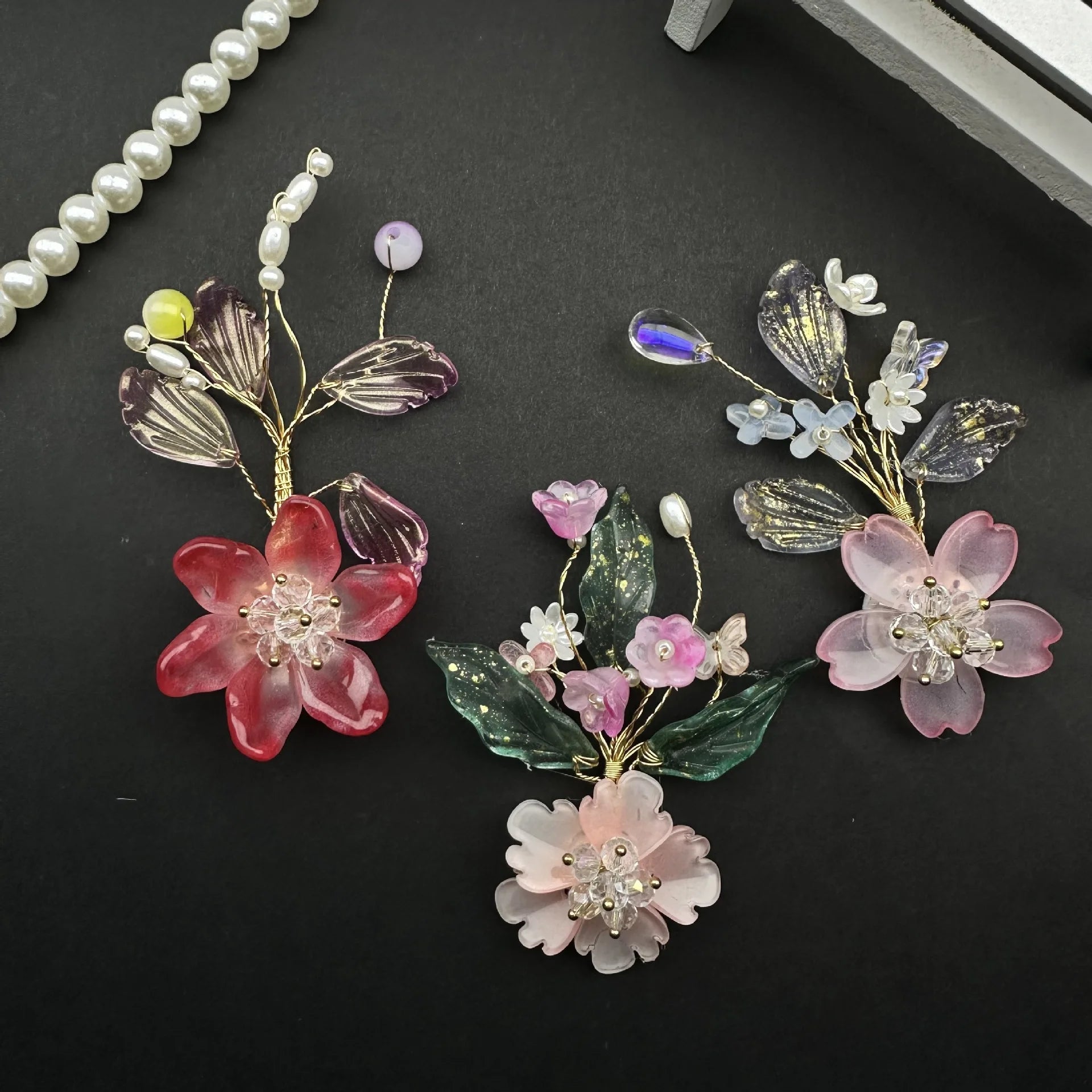 Weaving Flowers DIY Handmade Ancient Style Hanfu Hairpin Bag Clothing Brooch Pendant