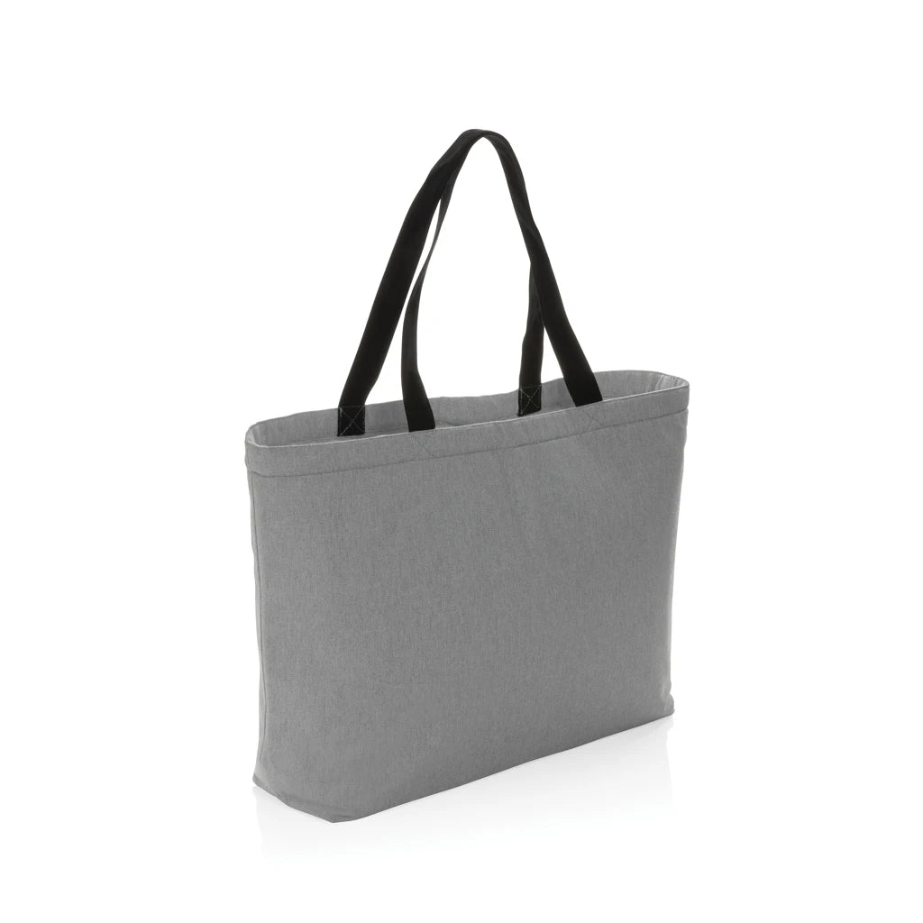 Custom Large Grey Canvas Refrigerator Cooler Bag