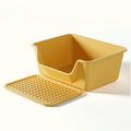 UniLink Oversized Eco-Friendly Classic Anti-Splash Semi-Closed Open Boutique Small Square Cat Litter Box Plastic Supplies Pets