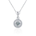 XMZ068 Classic Luxury Jewelry S925 Sterling Silver 1Ct Moissanite Round Cut Diamond Pendant Necklace for Women