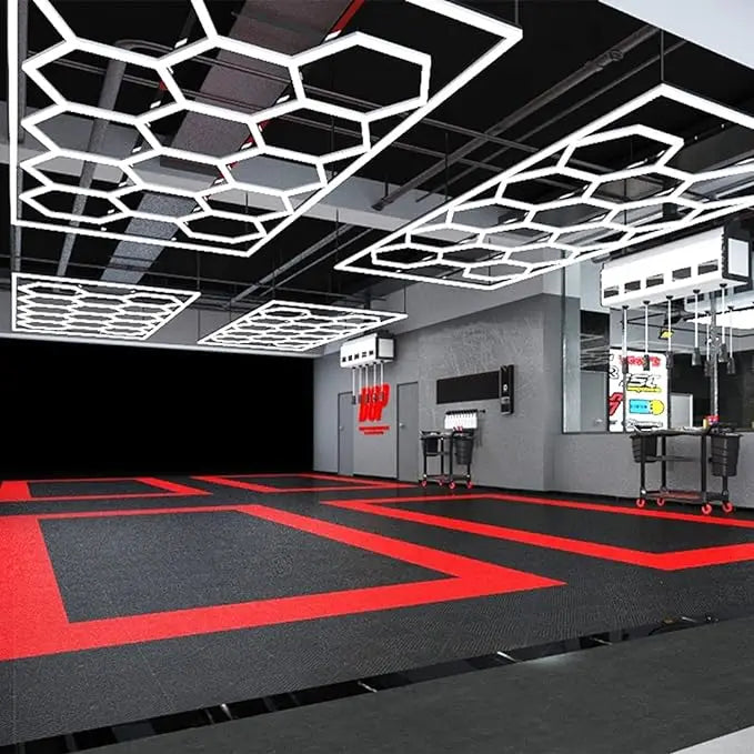 Factory Direct Honeycomb Design 14 Hexagonal Led Lights 6500K Garage Led Lights Hexagonal Grid Led Working Lights