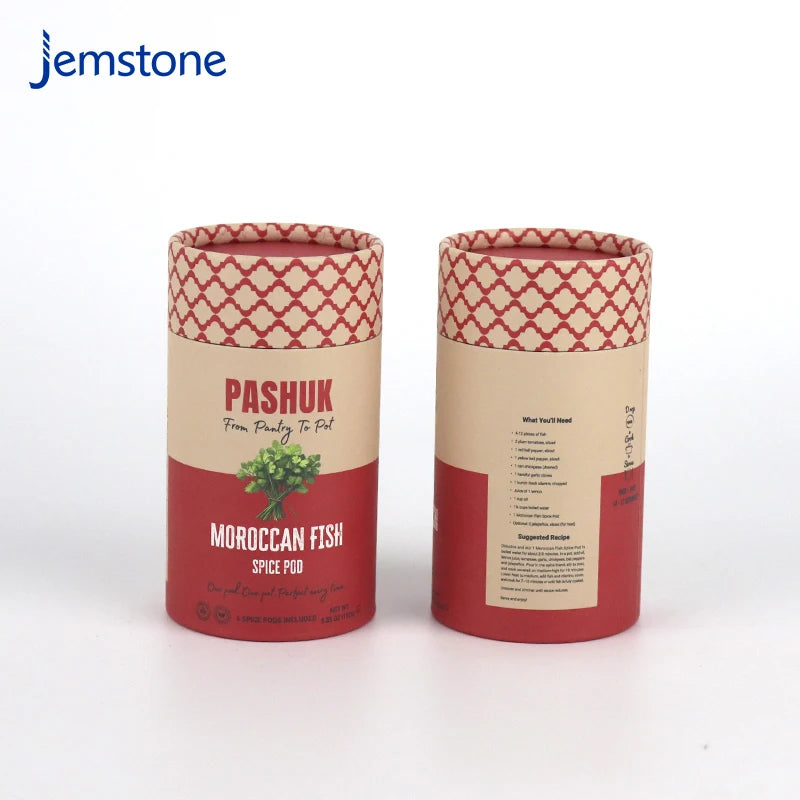 Factory Custom Eco-Friendly Luxury Cylinder Packaging Round Cardboard Kraft Paper Tube for Tea Coffee Food Spice Powder