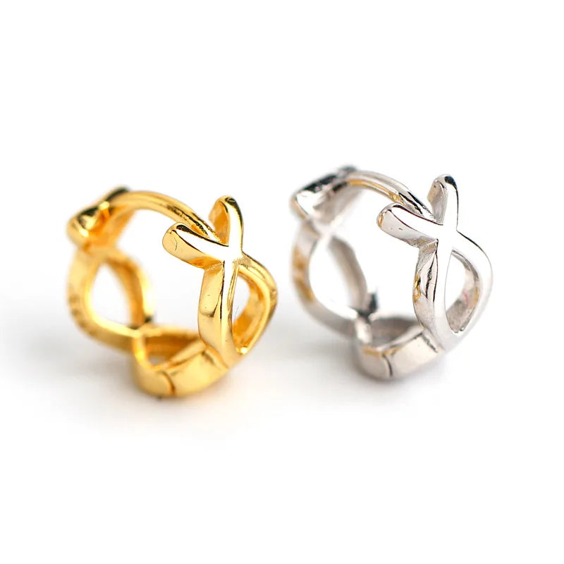 EH1092 925 Sterling Silver Metal Spiral Twist Round Hoop Earrings Minimalist Geometry Gold Earrings for Women Fashion Jewelry