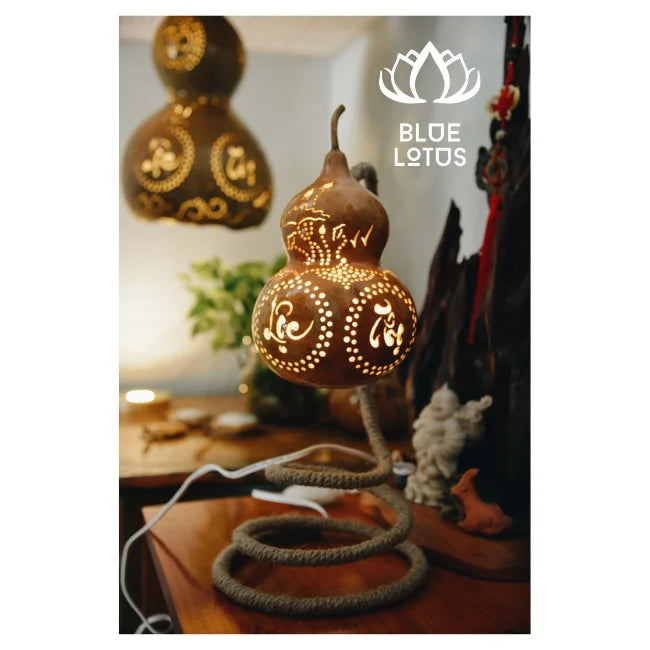 HOT SELLING & HIGH QUALITY Gourd Decorative Lamps: Embrace Natural Warmth & Artisan Light. AVAILABLE Now - BLUE LOTUS