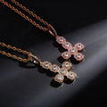 Luxury Gold Plated Cross Pendant Necklace Sparkling Zircon Christian Hip Hop Style Rope Chain Women Men Gift Special Occasions