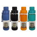 CHUNLIN 500ml Clear Glass Water Bottle Tea Infuser Portable Direct Drinking Silicone Sleeve Customized Color Logo Modern Travel
