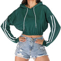 2025 Latest Knitted Long-Sleeved Women's Hooded Sweatshirt with Crop Top Custom Logo Printed Breathable for Autumn/Winter
