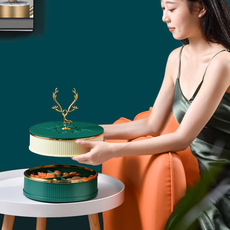 Creative Dry Compote Household Nut Snack Box Rotary Partition Candy Storage Tray in the Living Room MegaBDM