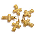 Oil Pressed DIYJewelry Finding Metal Accessories Gold Stainless Steel Cross Pendant Charm for Necklace
